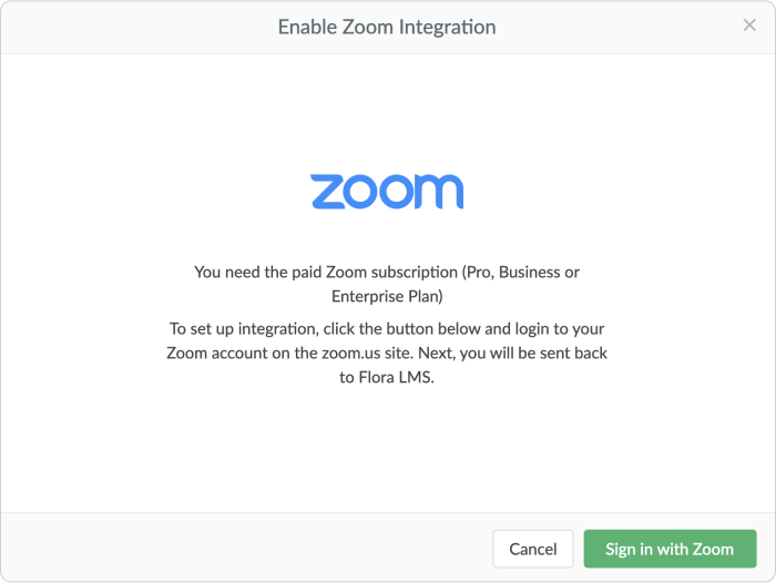 Enabling Zoom integration